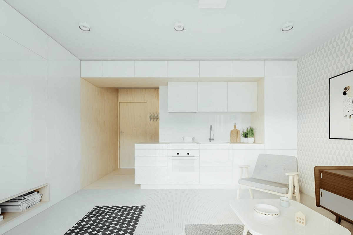 Những mẫu thiết kế căn hộ studio 20m2 đẹp hiện đại 2026