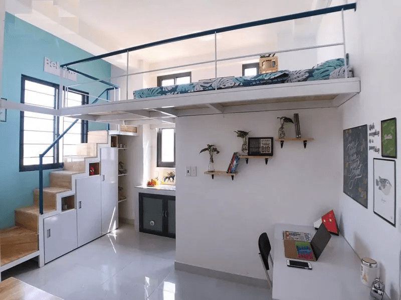 Thiết kế phòng trọ 12m2 có gác lửng: Chi phí và bản vẽ chi tiết 